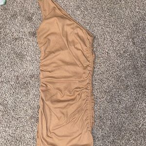 tan stretchy dress